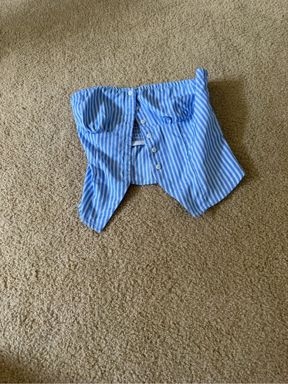 Blue Striped Kids Corset-Style Top
